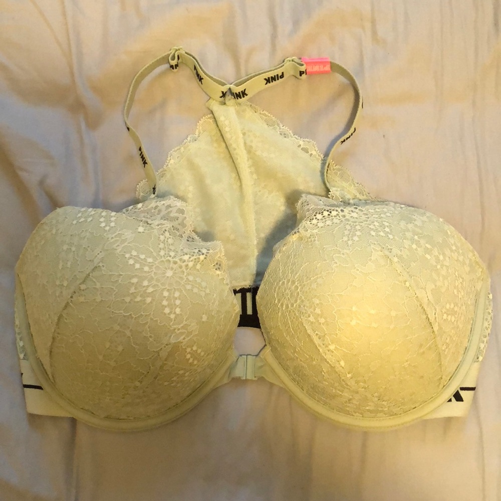 PINK Push Up Front Clip Cross Back Bra